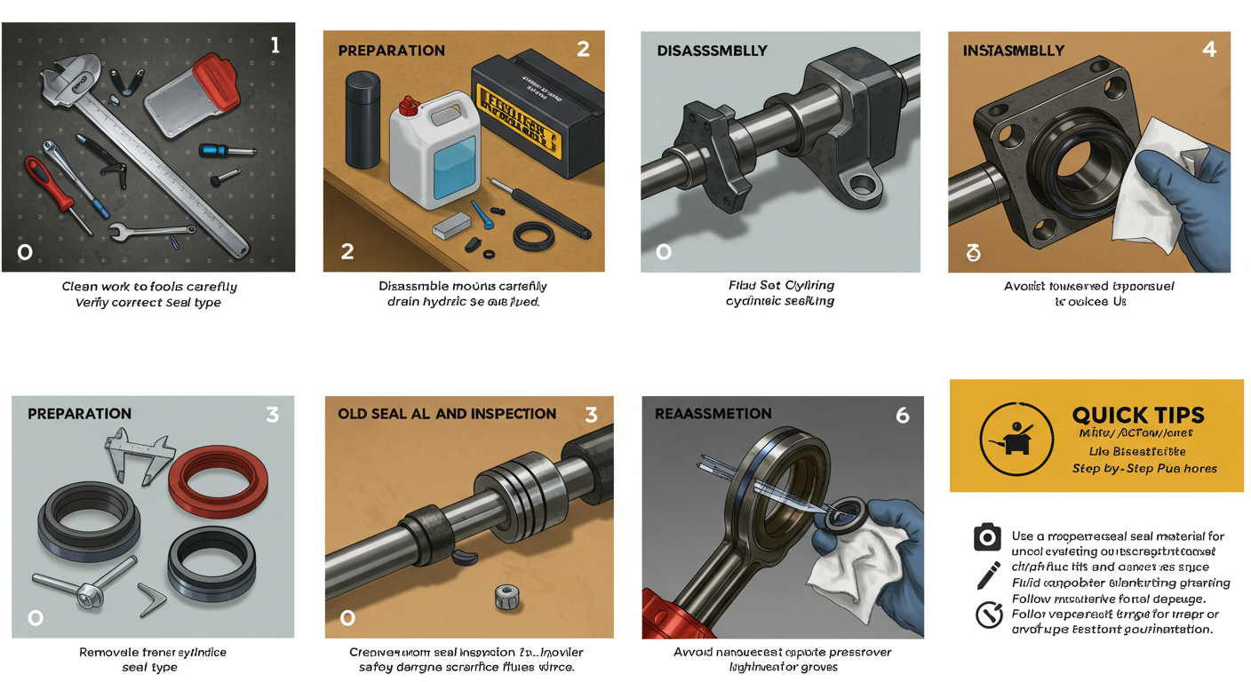 What are the steps for installing and replacing a hydraulic seal?