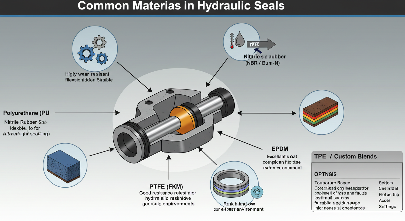 What materials are hydraulic seals typically made from?