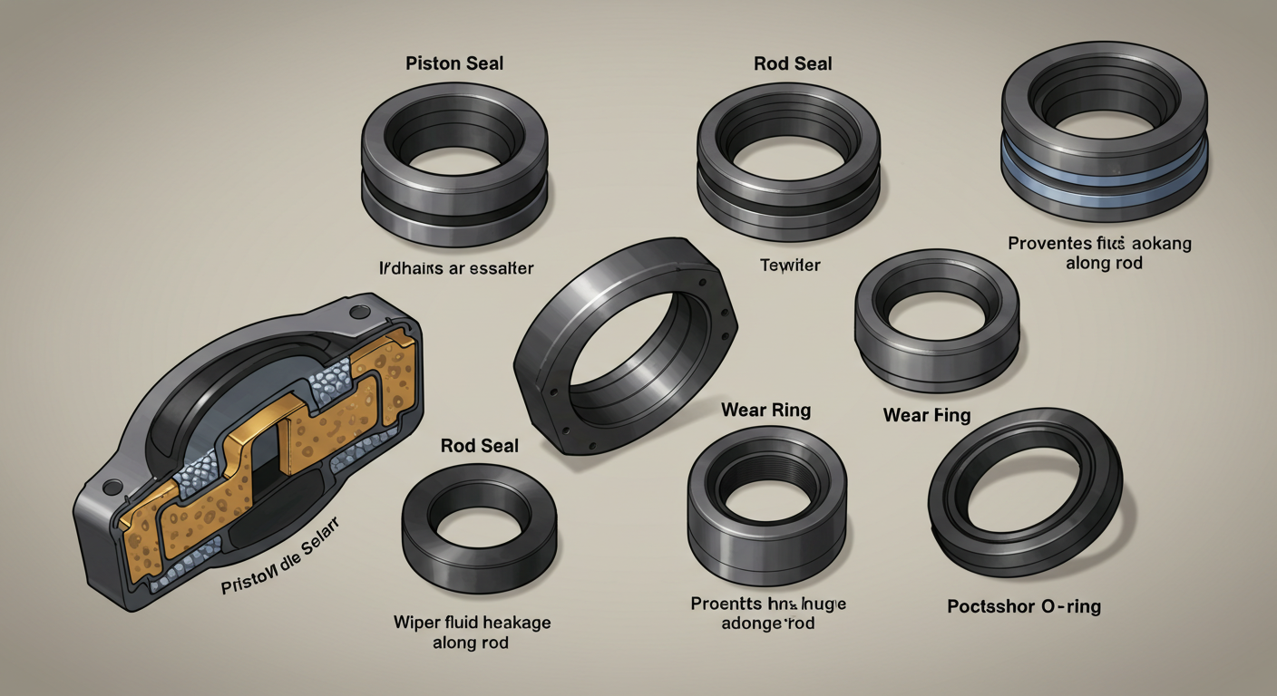 What are the common types of hydraulic seals?